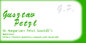 gusztav petzl business card